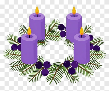 Advent Wreath With Purple Candles PNG