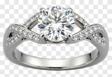 Diamond Engagement Ring With Twisted Band PNG