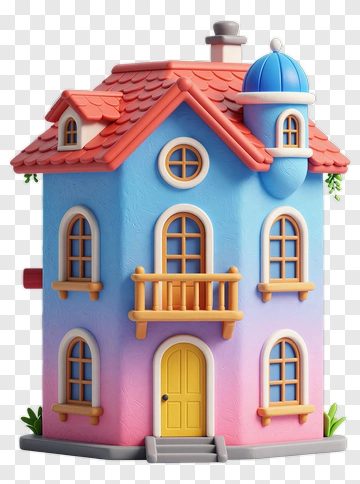 Colorful Toy House PNG