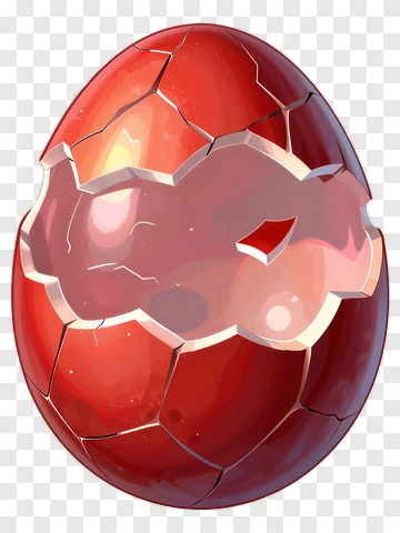 Cracked Red Egg PNG
