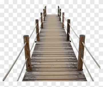 Wooden Bridge With Railing PNG
