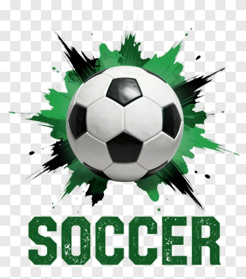 Soccer Ball With Green Splash Background PNG