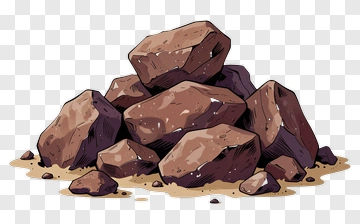 Piled Rocks On Sand PNG