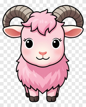 Cartoon Pink Goat PNG