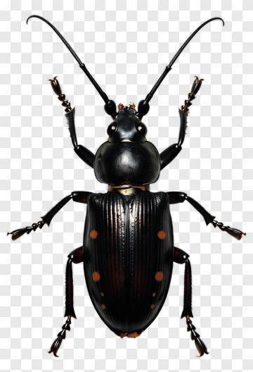 Black Beetle With Orange Spots PNG