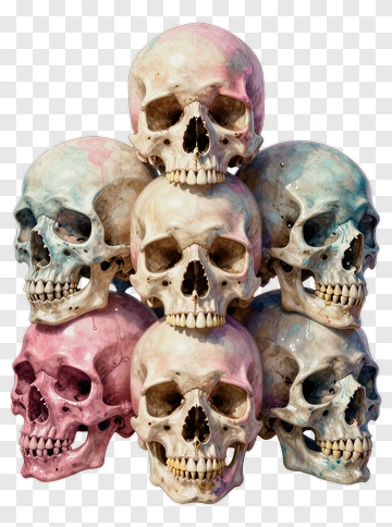Colorful Skull Stack PNG