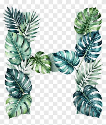Leafy Letter H PNG