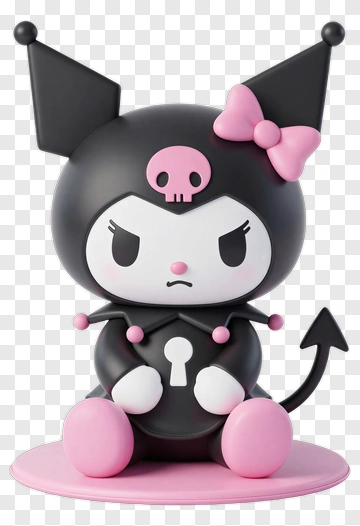 Cute Cartoon Character With Skull And Bow PNG