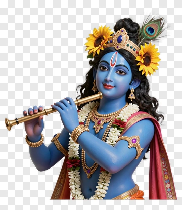 Hindu God Krishna Playing Flute PNG