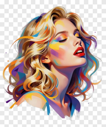 Colorful Portrait Of A Woman PNG