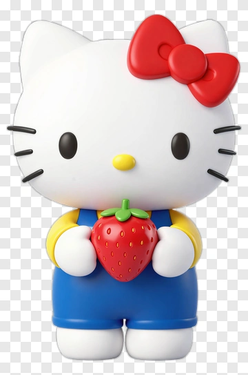 Hello Kitty Holding A Strawberry PNG