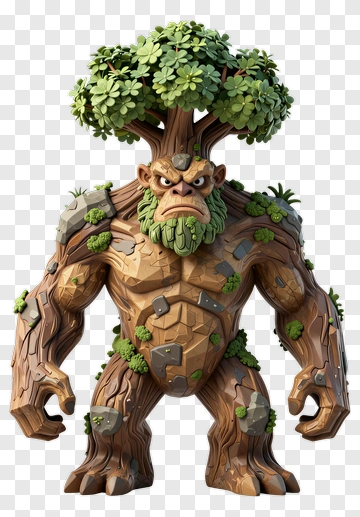 3D Tree Man Character PNG