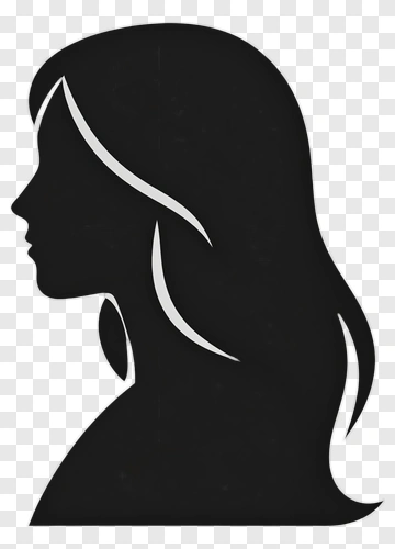 Silhouette Of A Woman's Profile PNG