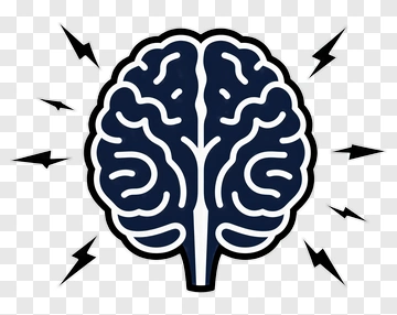 Brain With Lightning Bolts PNG