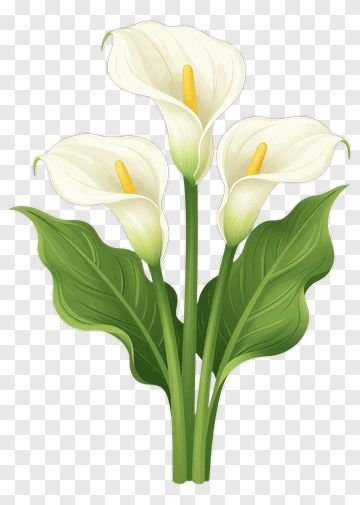 Elegant Calla Lily Bouquet PNG
