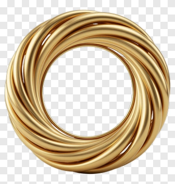 Golden Decorative Ring PNG