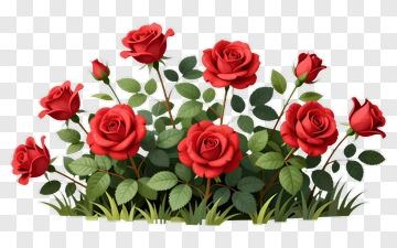 Red Roses In A Garden PNG