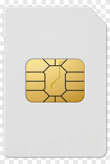 Sim Card With Gold Chip PNG