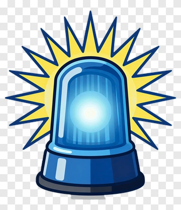 Blue Emergency Light With Rays PNG