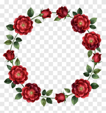 Red Floral Wreath PNG