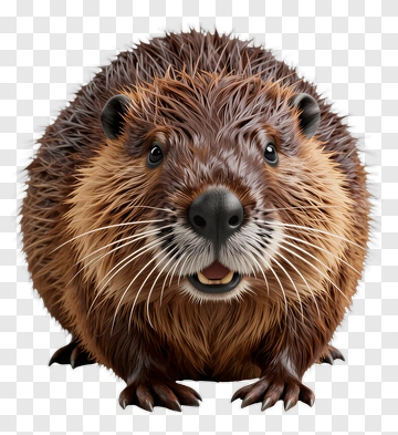 Realistic Beaver With A Friendly Expression PNG