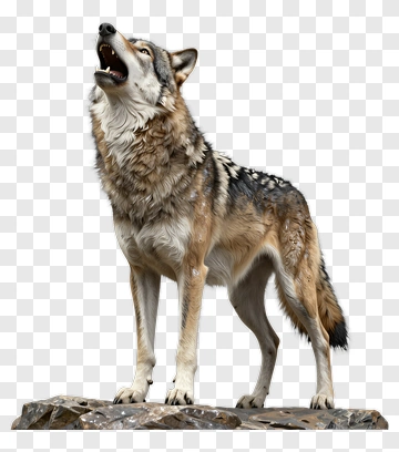 Howling Wolf On A Rock PNG