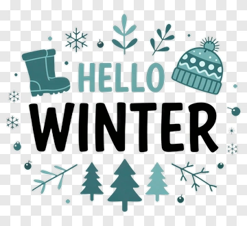 Hello Winter Decorative Elements PNG