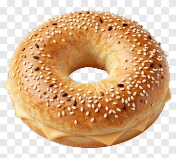 Sesame Bagel With Cheese PNG