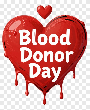 Blood Donor Day Heart Graphic PNG