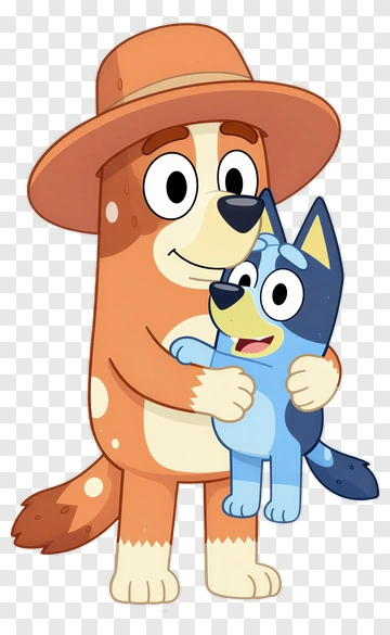 Cartoon Dog Holding A Blue Puppy PNG