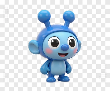 Cartoon Blue Alien Character PNG