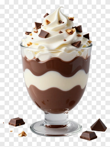 Chocolate Dessert Cup With Whipped Cream PNG