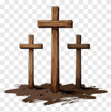Wooden Crosses In The Ground PNG