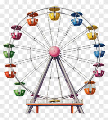 Colorful Ferris Wheel PNG