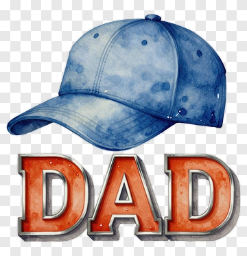 Watercolor Dad Cap With Text PNG