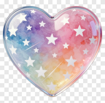Colorful Heart With Stars PNG