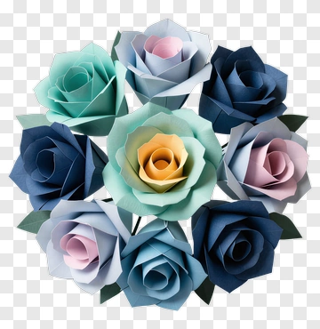 Colorful Paper Flower Bouquet PNG