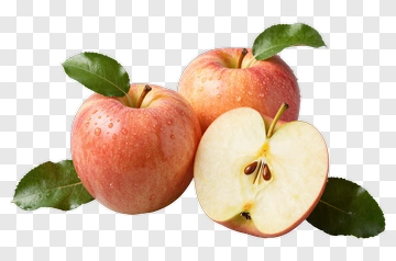 Fresh Red Apples With Green Leaves PNG
