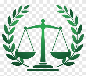Green Scales Of Justice With Laurel Wreath PNG