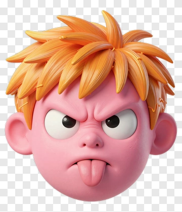 Cartoon Boy Making A Funny Face PNG