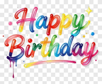 Happy Birthday Text In Colorful Design PNG