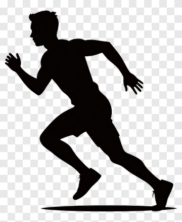 Silhouette Of A Running Man PNG
