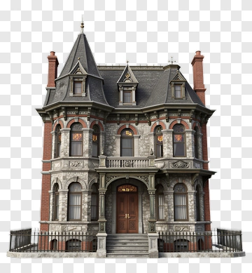 Victorian-Style Mansion PNG