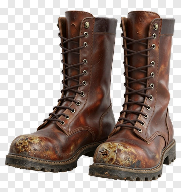 Brown Leather Work Boots PNG