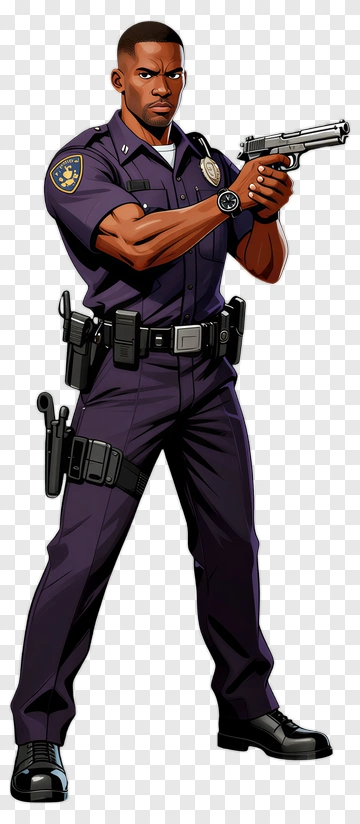 Police Officer Holding A Gun PNG