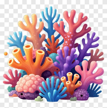 Colorful Coral Reef PNG