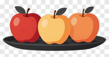 Colorful Apples On A Plate PNG