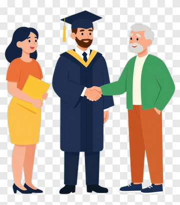 Graduation Ceremony With Graduate And Family Members PNG