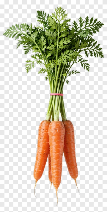 Fresh Carrots With Green Tops PNG