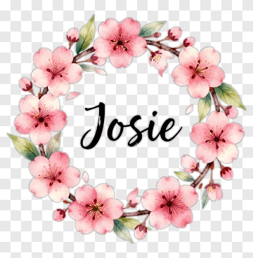 Floral Wreath With The Name Josie PNG